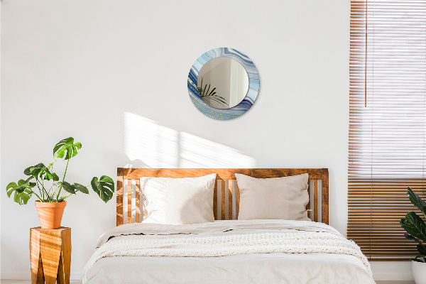 Runder spiegel mit dekoration Blauer Marmor