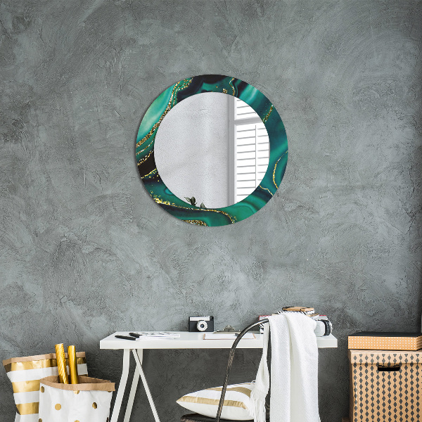 Runder spiegel aufdruck Emerald Marmor
