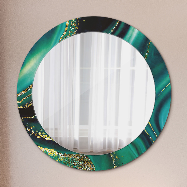 Runder spiegel aufdruck Emerald Marmor