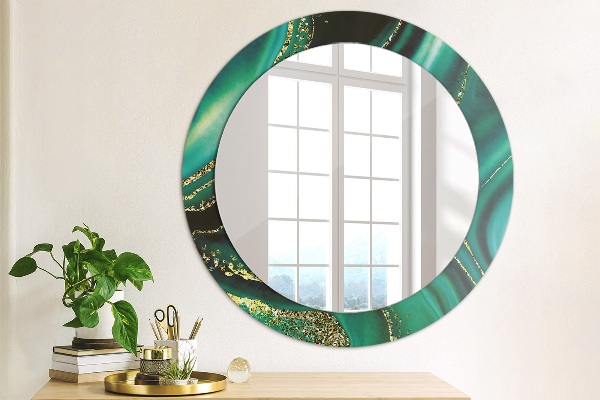 Runder spiegel aufdruck Emerald Marmor