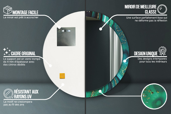 Runder spiegel aufdruck Emerald Marmor