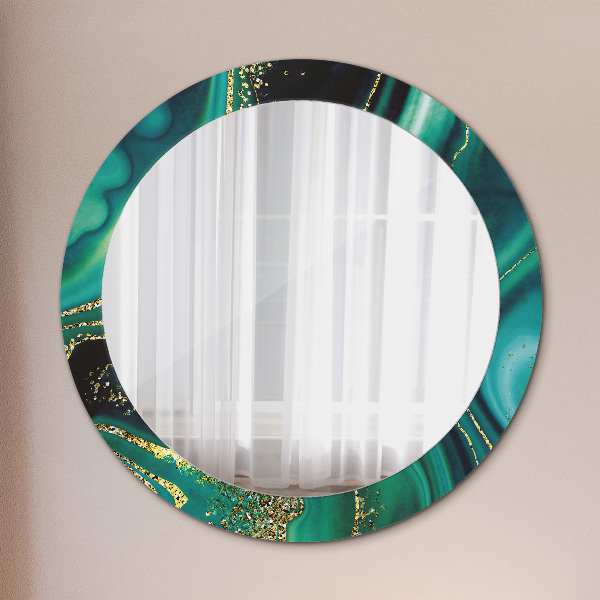 Runder spiegel aufdruck Emerald Marmor