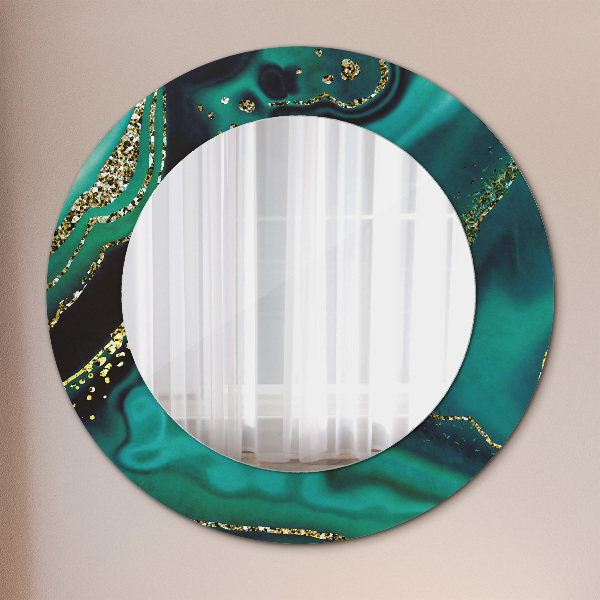 Runder spiegel aufdruck Emerald Marmor