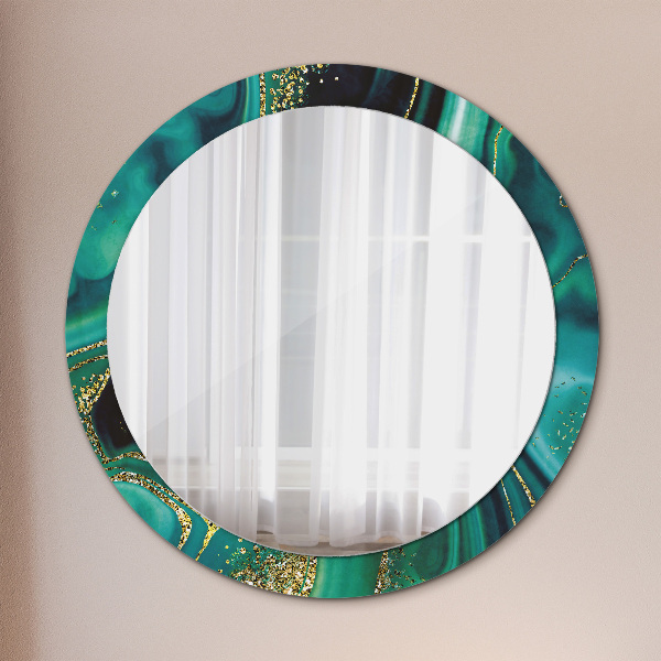 Runder spiegel aufdruck Emerald Marmor