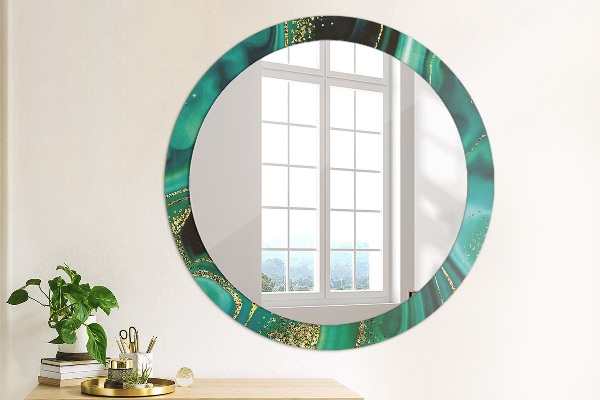 Runder spiegel aufdruck Emerald Marmor