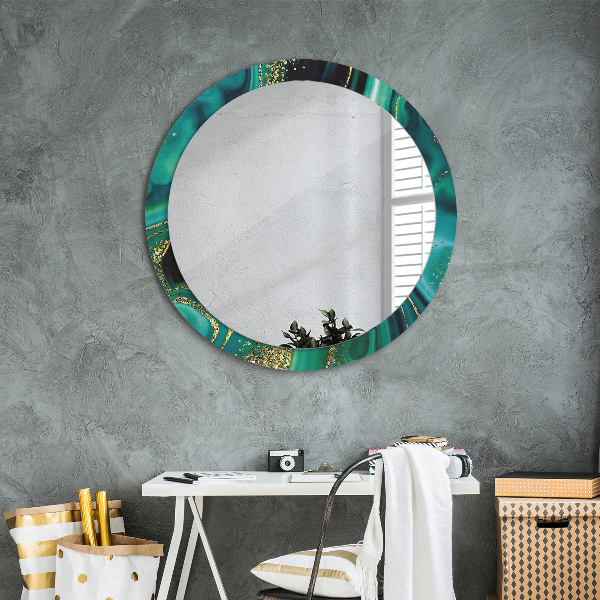 Runder spiegel aufdruck Emerald Marmor