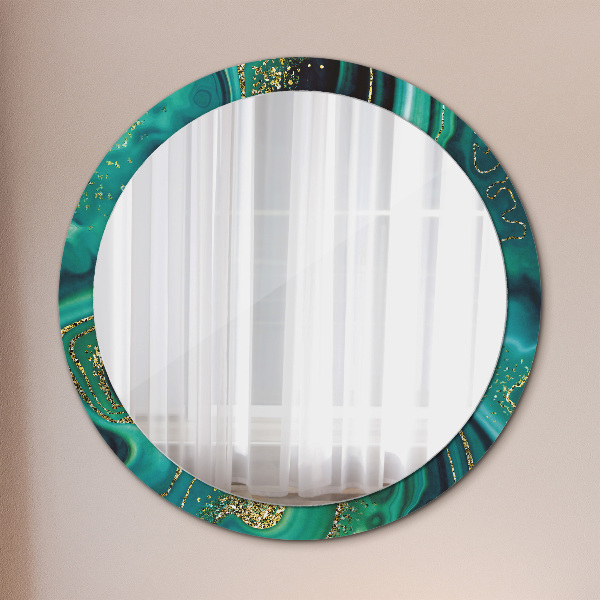 Runder spiegel aufdruck Emerald Marmor