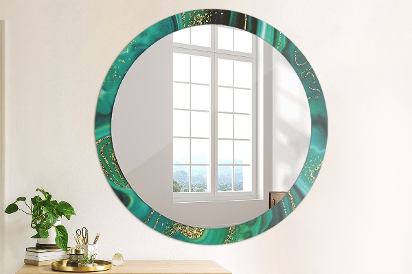 Runder spiegel aufdruck Emerald Marmor