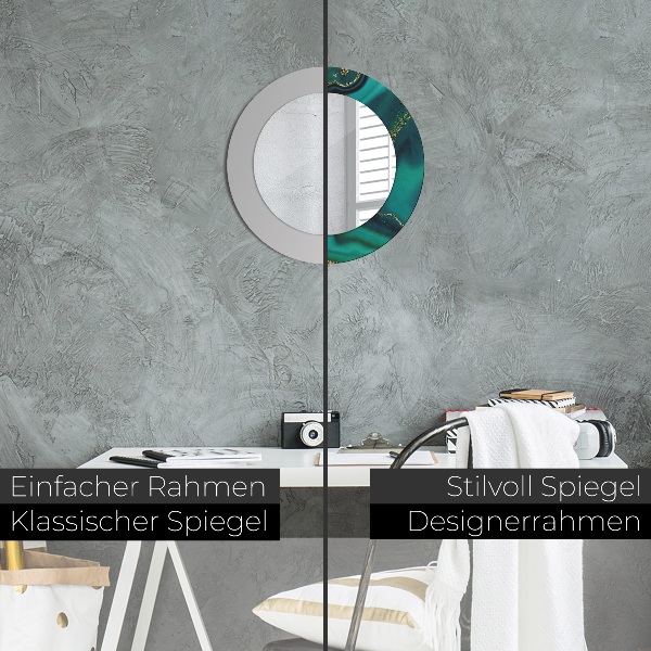 Runder spiegel aufdruck Emerald Marmor