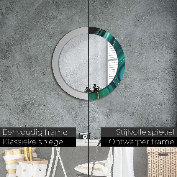 Runder spiegel aufdruck Emerald Marmor