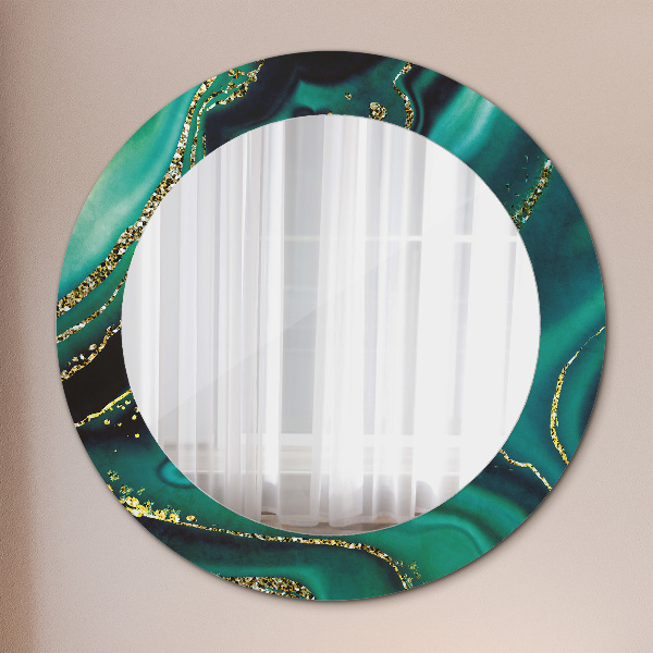 Runder spiegel aufdruck Emerald Marmor