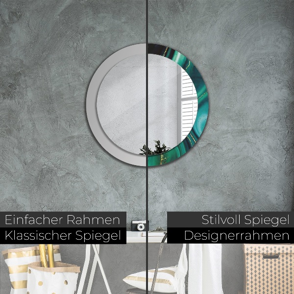 Runder spiegel aufdruck Emerald Marmor