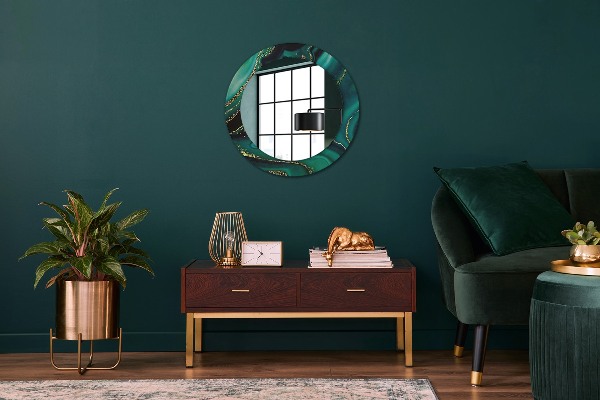 Runder spiegel aufdruck Emerald Marmor