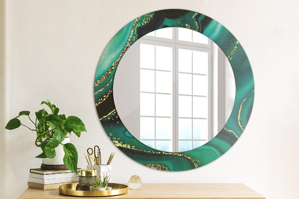 Runder spiegel aufdruck Emerald Marmor