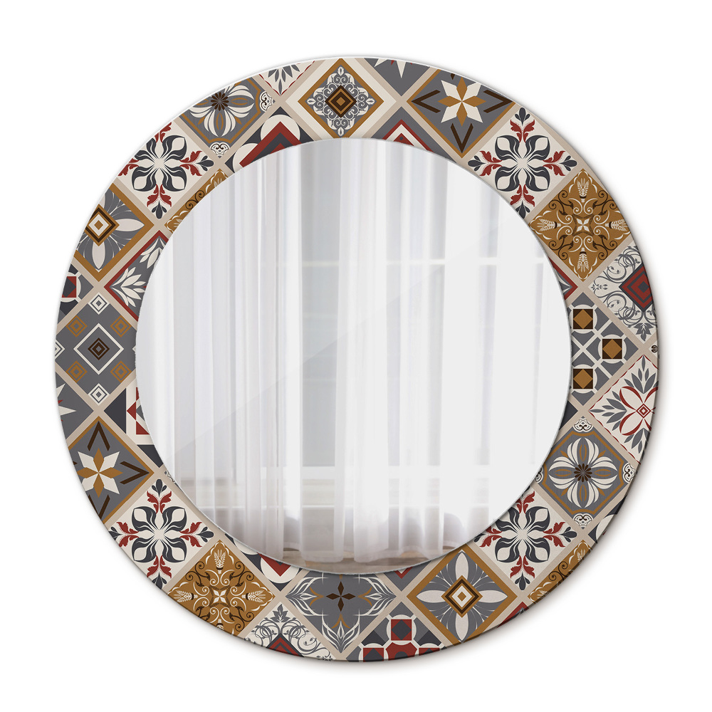Runder spiegel mit dekorativem aufdruck Türkisches Muster