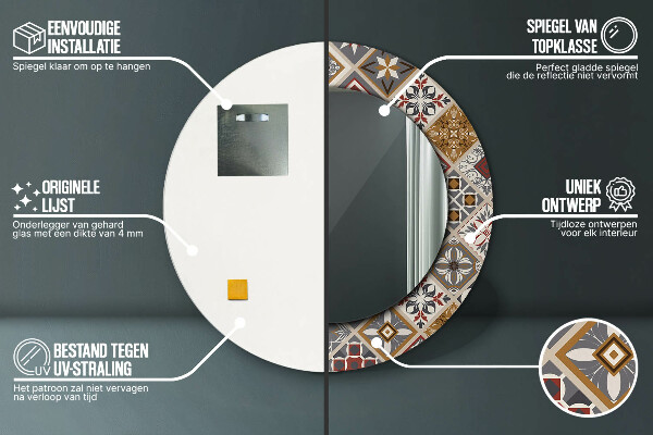 Runder spiegel mit dekorativem aufdruck Türkisches Muster