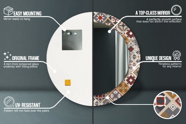 Runder spiegel mit dekorativem aufdruck Türkisches Muster