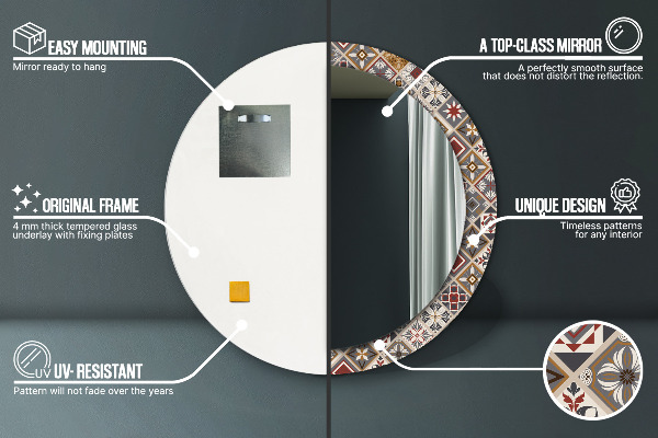 Runder spiegel mit dekorativem aufdruck Türkisches Muster