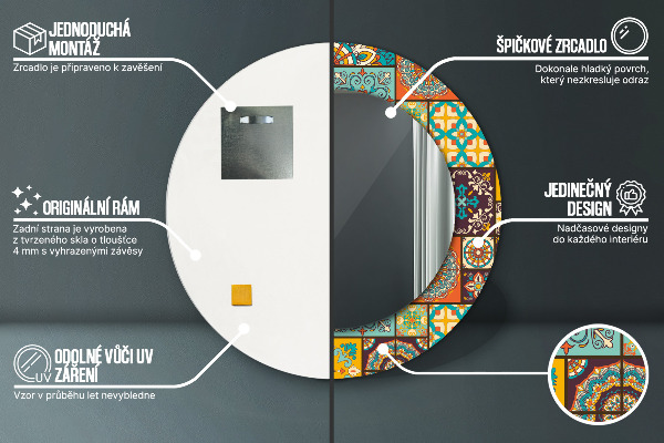 Runder spiegel aufdruck Arabisches Muster