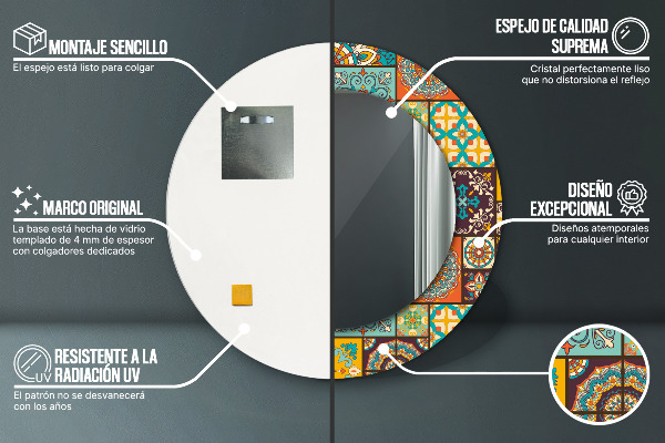 Runder spiegel aufdruck Arabisches Muster