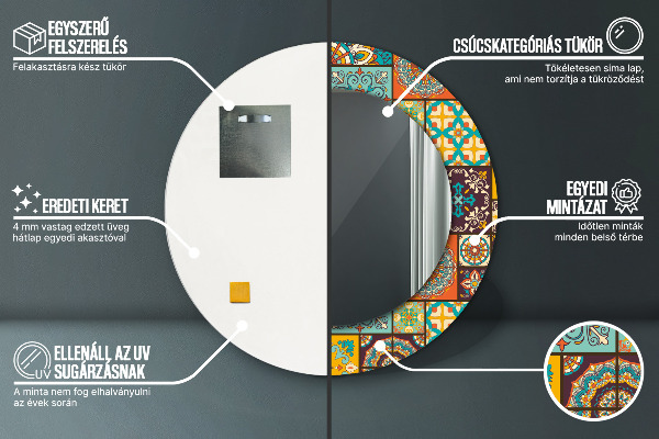 Runder spiegel aufdruck Arabisches Muster