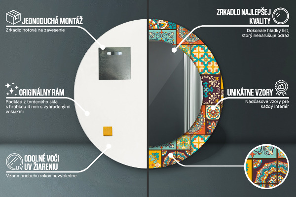 Runder spiegel aufdruck Arabisches Muster