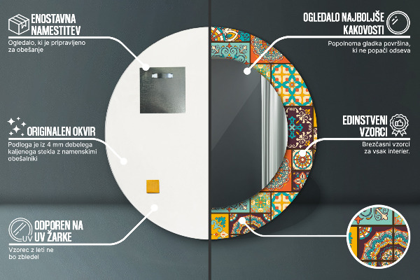 Runder spiegel aufdruck Arabisches Muster