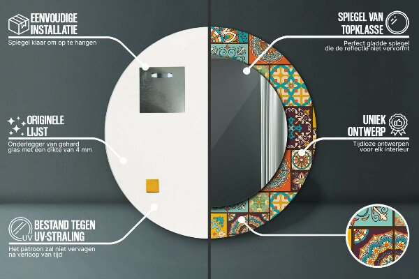 Runder spiegel aufdruck Arabisches Muster