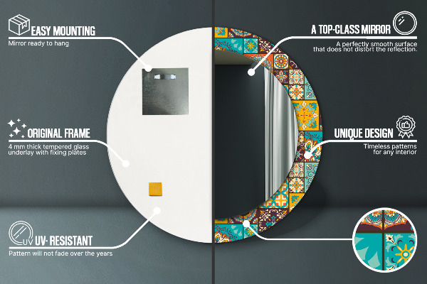 Runder spiegel aufdruck Arabisches Muster