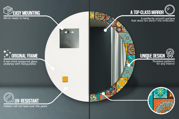 Runder spiegel aufdruck Arabisches Muster