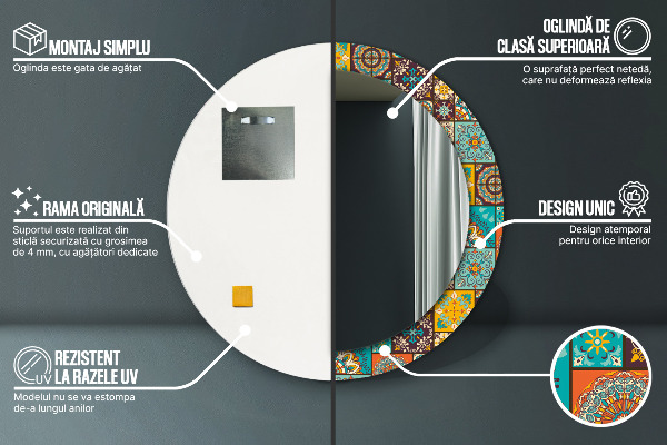 Runder spiegel aufdruck Arabisches Muster