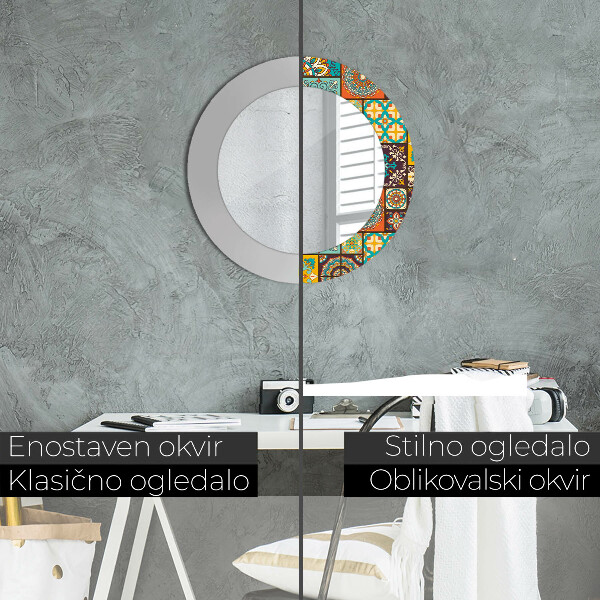 Runder spiegel aufdruck Arabisches Muster