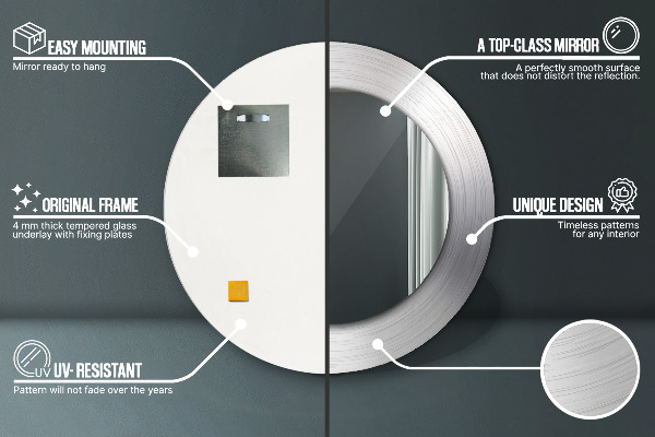 Runder spiegel aufdruck Glänzender Stahl