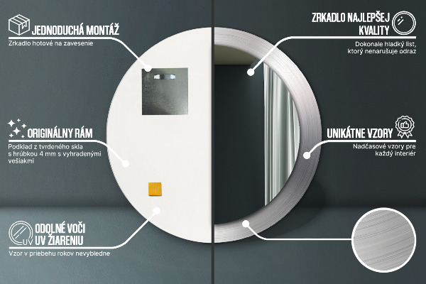 Runder spiegel aufdruck Glänzender Stahl