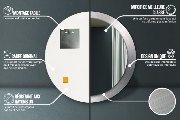 Runder spiegel aufdruck Glänzender Stahl