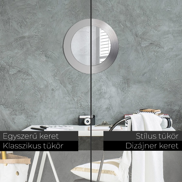 Runder spiegel aufdruck Glänzender Stahl