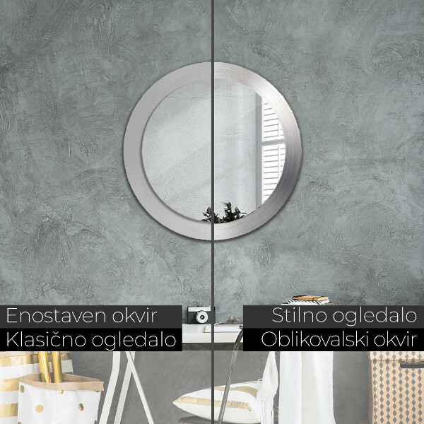 Runder spiegel aufdruck Glänzender Stahl