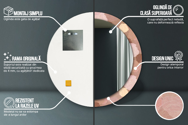 Runder spiegel aufdruck Rosenzusammensetzung