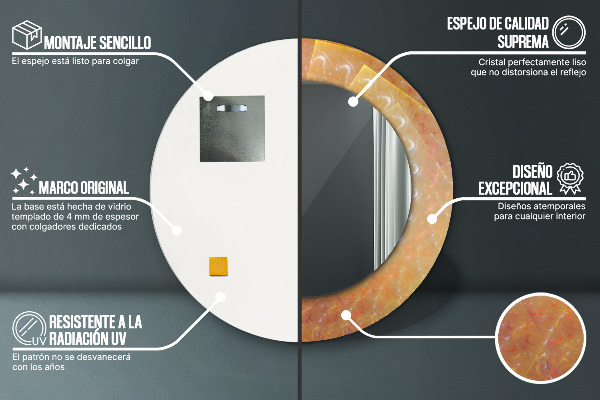 Runder spiegel aufdruck Spiralabstraktion