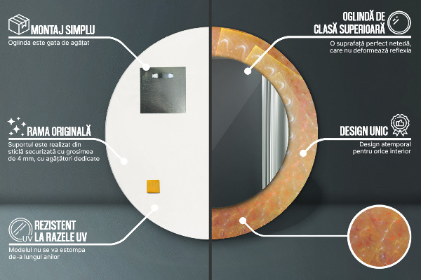 Runder spiegel aufdruck Spiralabstraktion