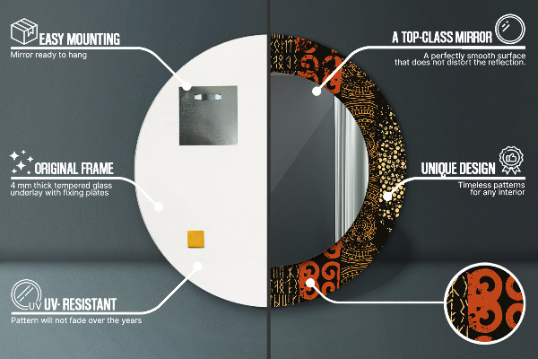 Runder spiegel aufdruck Grunge-abstraktes Muster