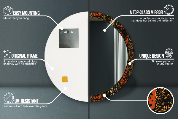 Runder spiegel aufdruck Grunge-abstraktes Muster