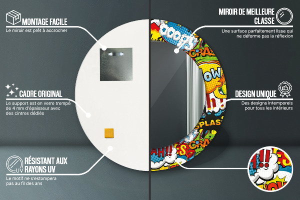 Runder spiegel aufdruck Comic-Stilmuster