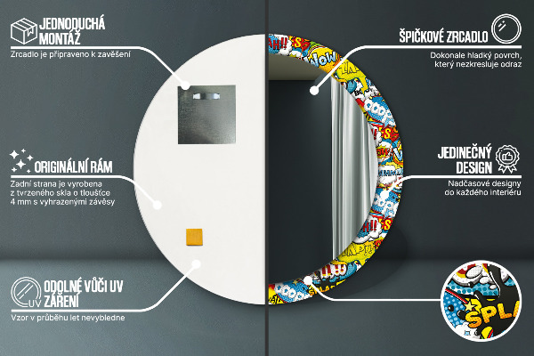Runder spiegel aufdruck Comic-Stilmuster
