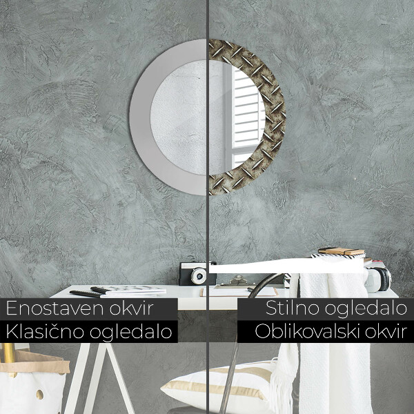 Runder spiegel aufdruck Stahlstruktur