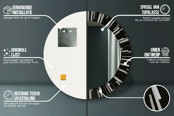 Runder spiegel aufdruck Radiale Zusammensetzung