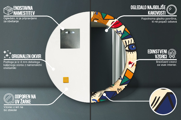 Runder spiegel aufdruck Pop-Art-Stil