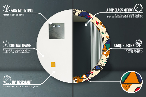 Runder spiegel aufdruck Pop-Art-Stil