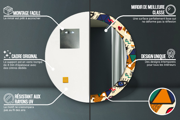 Runder spiegel aufdruck Pop-Art-Stil