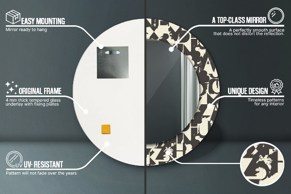 Runder spiegel aufdruck Zusammenfassung Typografie